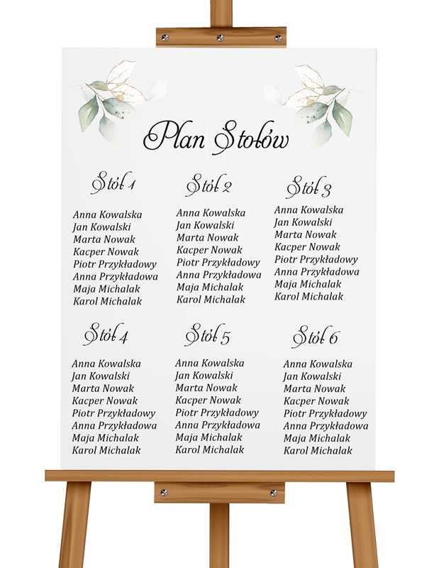 Plan stołów wzór 8