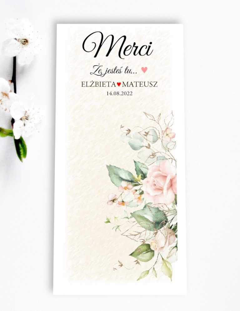 Podziękowanie merci wzór a8