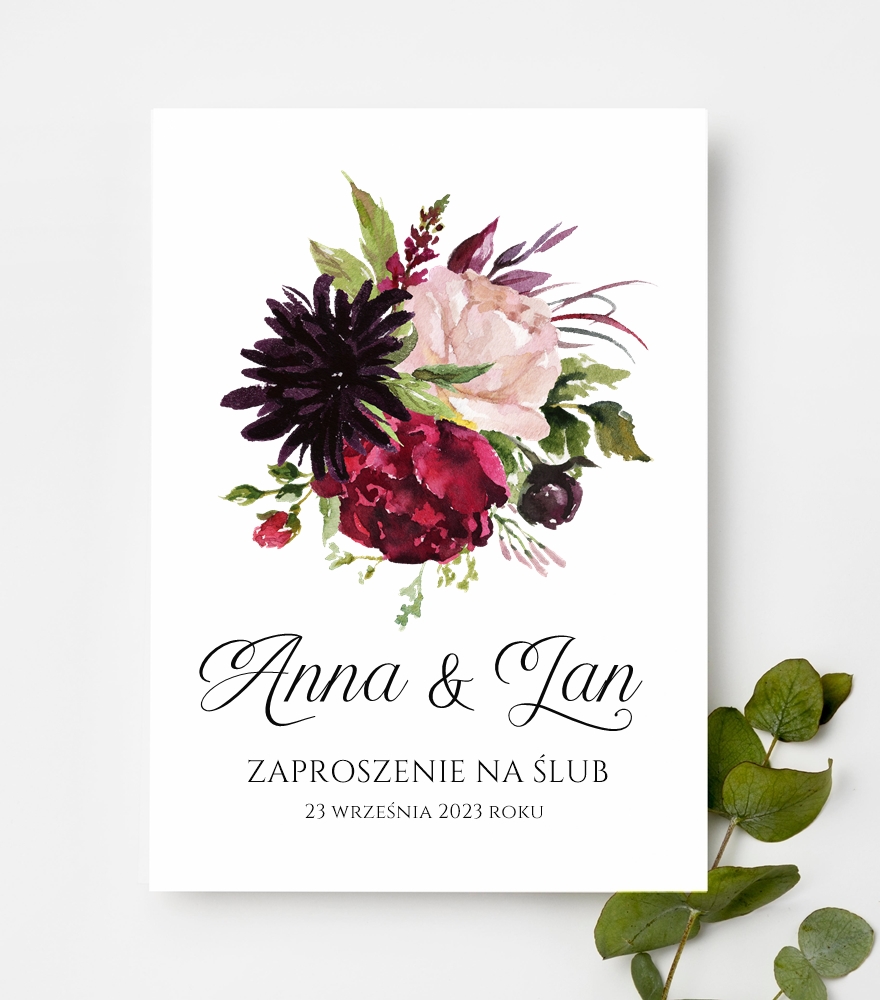 Zaproszenia jednokartkowe wzór JK20