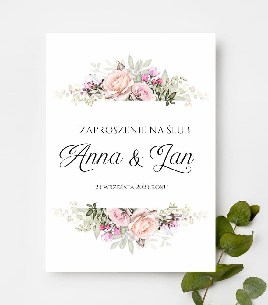 Zaproszenia jednokartkowe wzór JK3