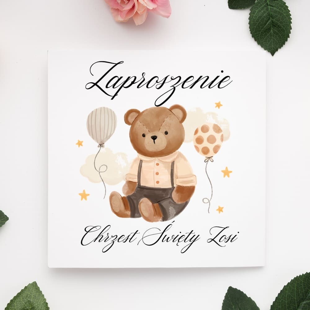 Zaproszenia składane chrzest św. C14