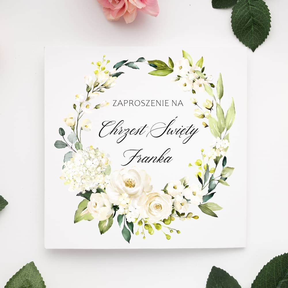 Zaproszenia składane chrzest św. C8