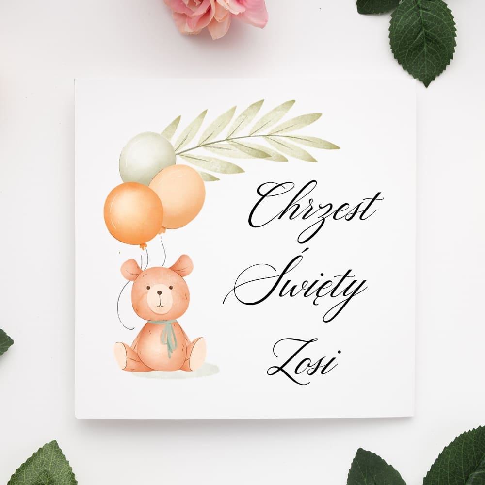Zaproszenia składane chrzest św. C3