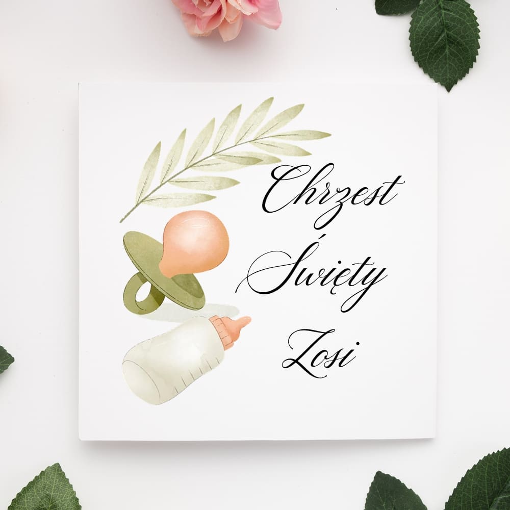 Zaproszenia składane chrzest św. C4
