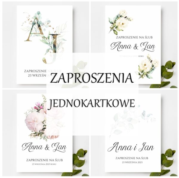 Zaproszenia jednokartkowe