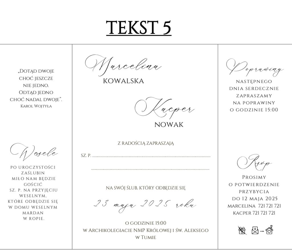 Zaproszenia folderowe F1 – wzór