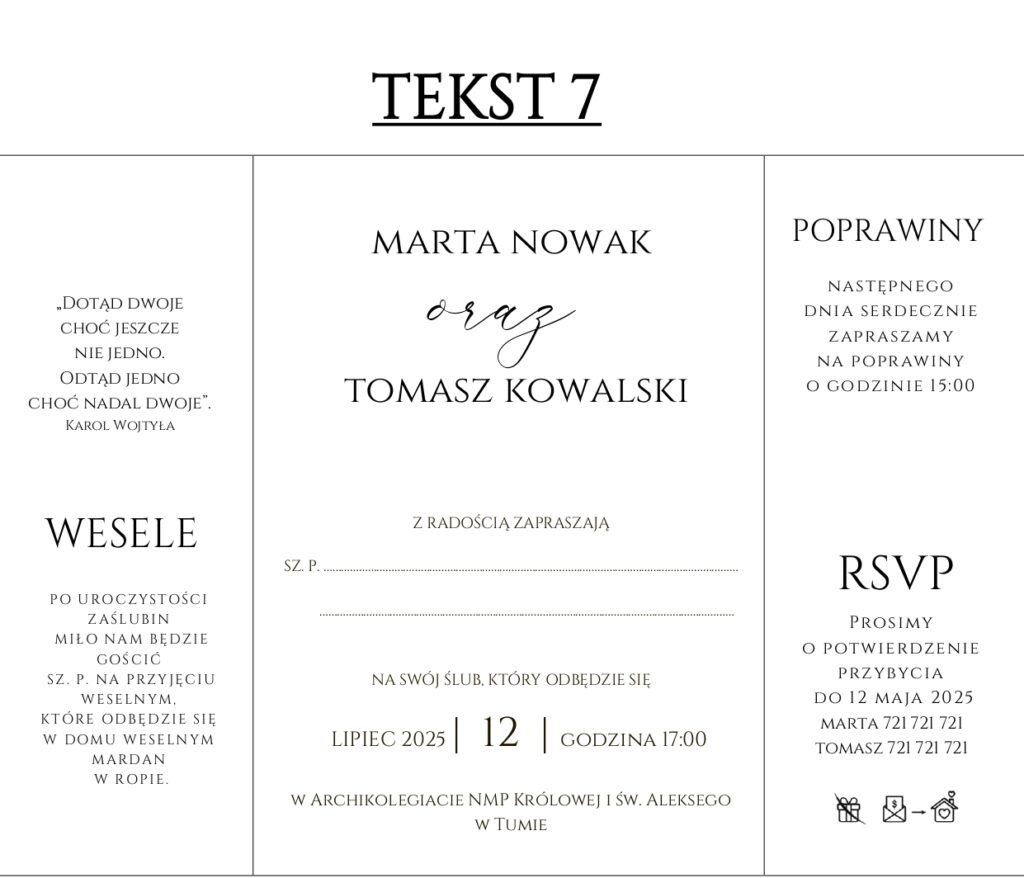 Zaproszenia folderowe F1 – wzór