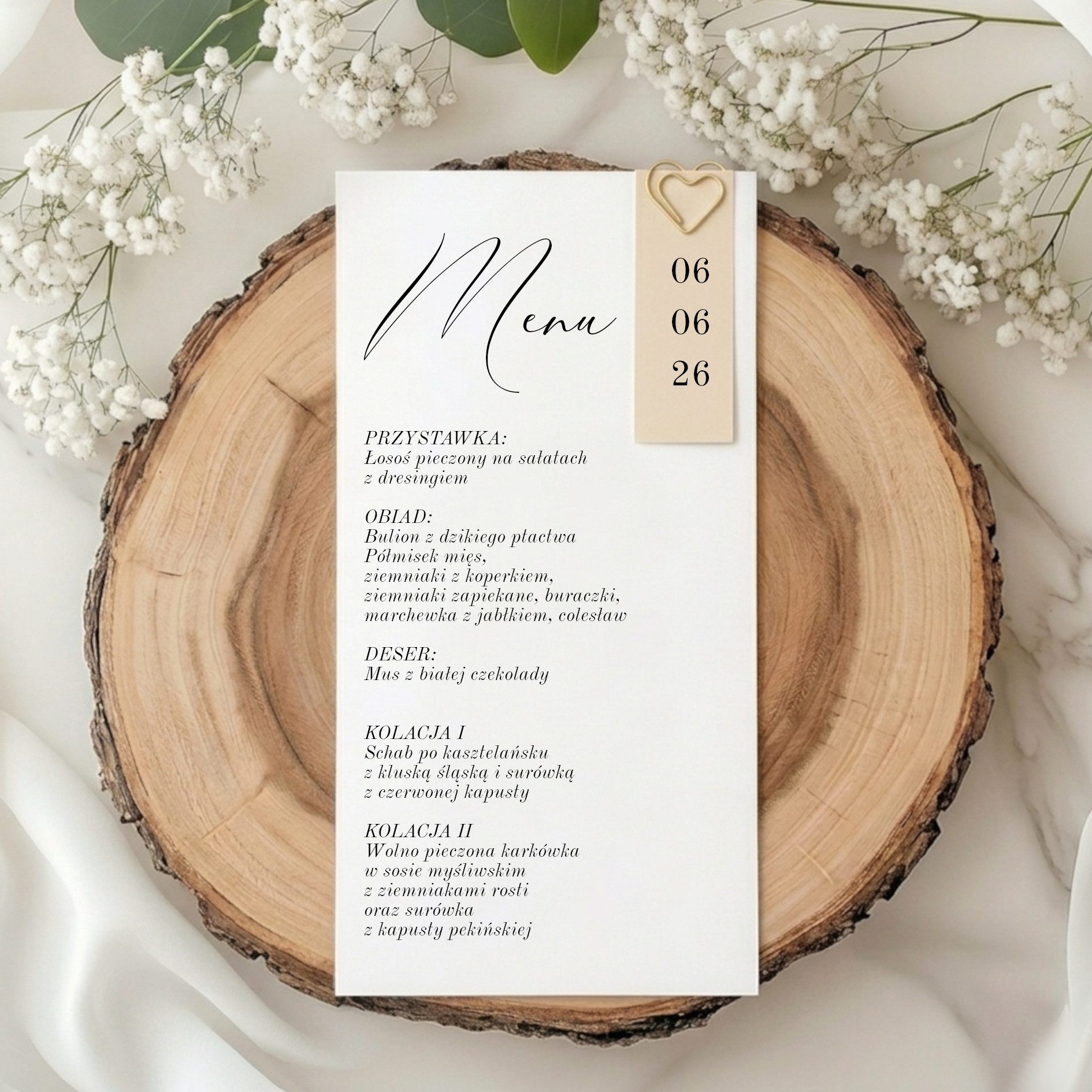 Menu jednokartkowe Biscuit