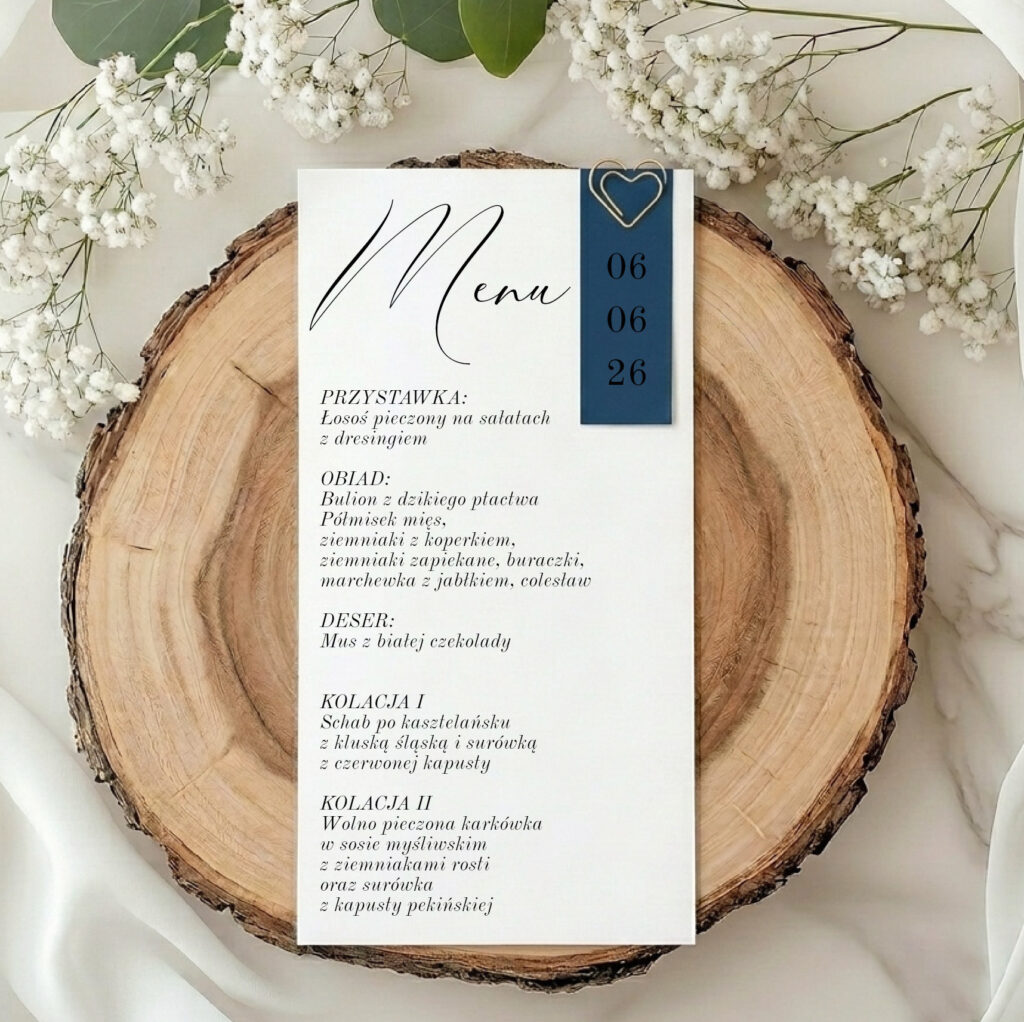 Menu jednokartkowe Navy