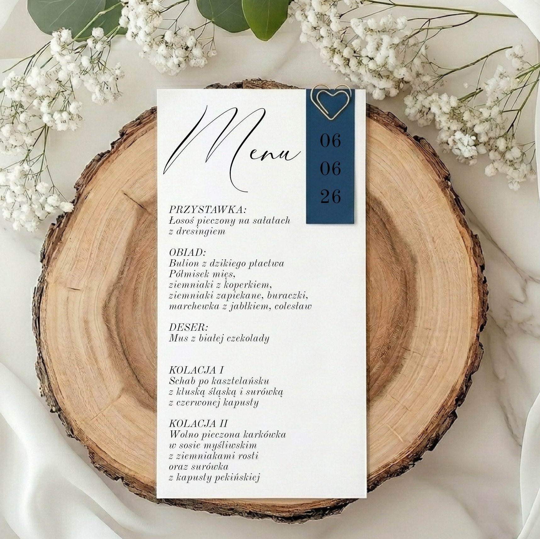 Menu jednokartkowe Navy