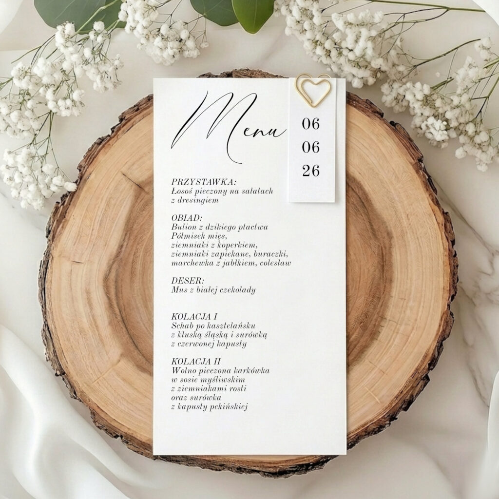 Menu jednokartkowe Snow