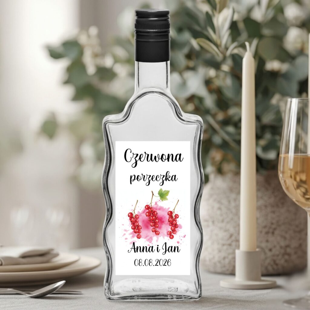 Nalewka czerwona porzeczka- naklejka na butelkę 500 ml