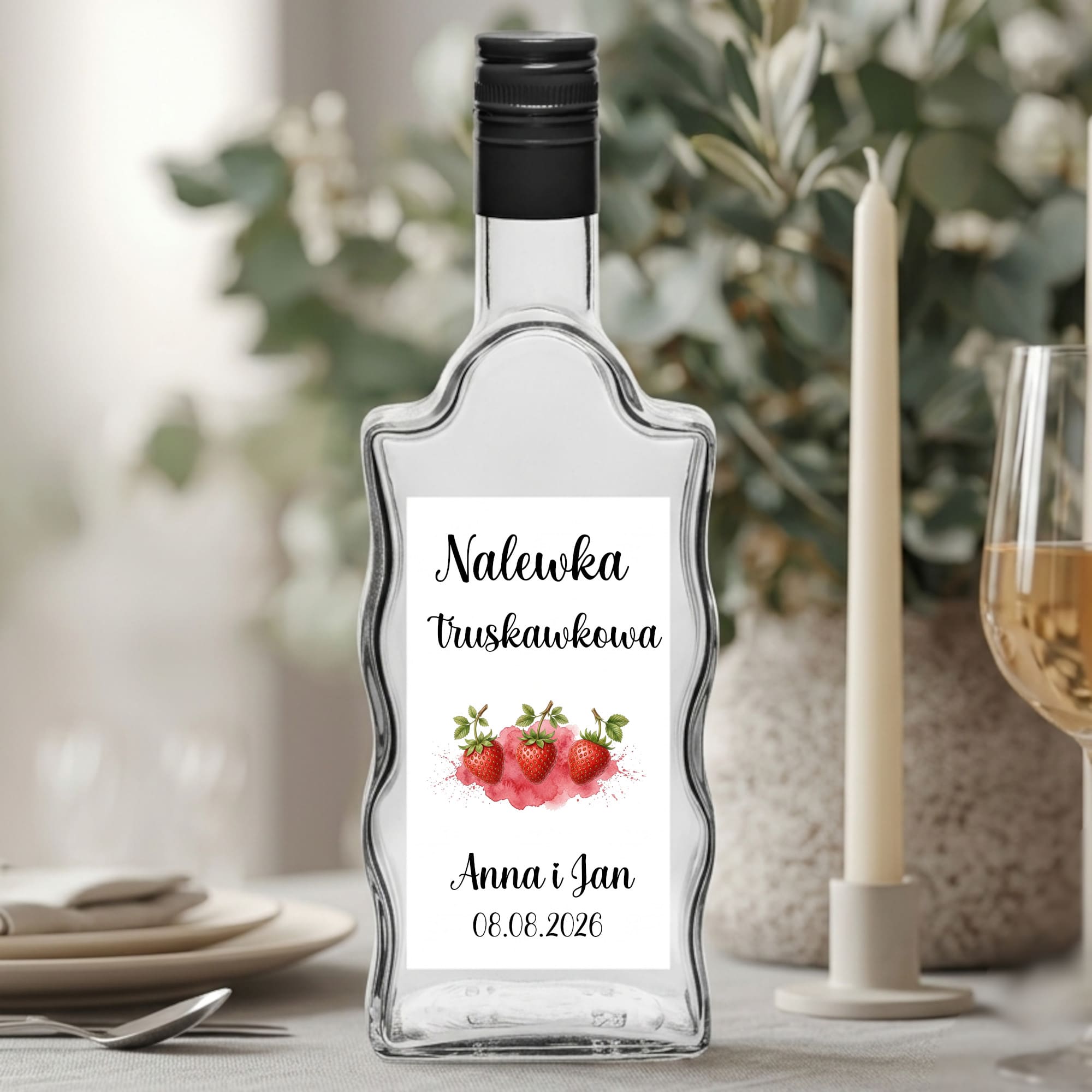 Nalewka truskawkowa - naklejka na butelkę 500 ml