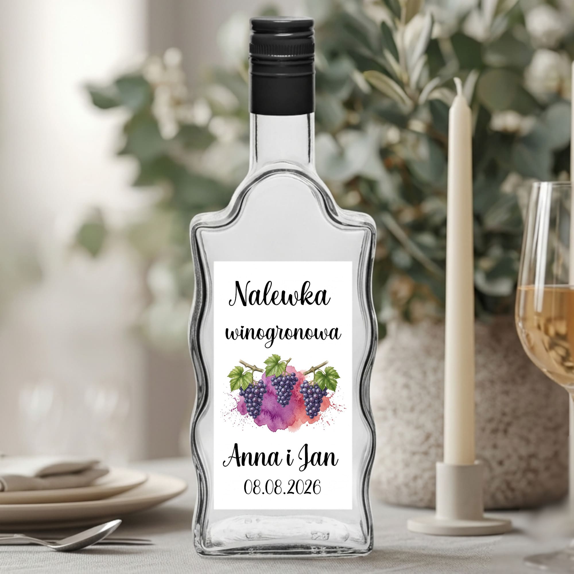 Nalewka winogronowa - naklejka na butelkę 500 ml